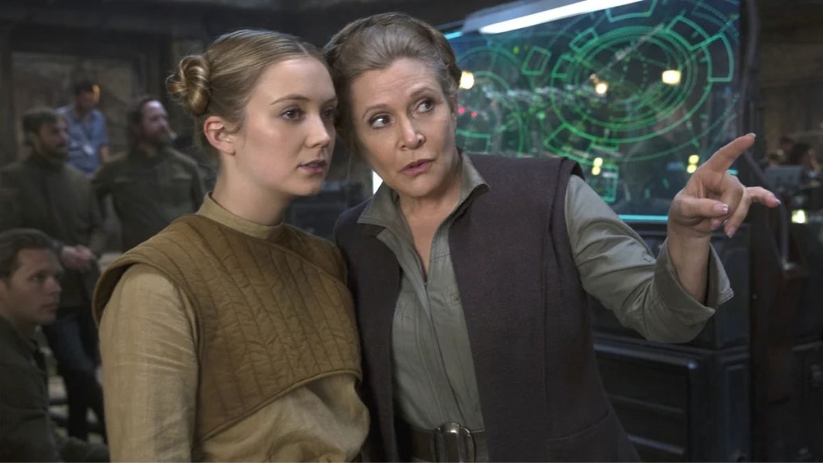Billie Lourd és Carrie Fisher a Star Wars forgatásán