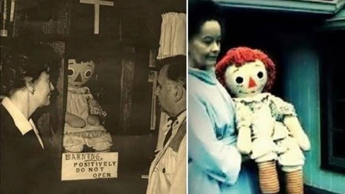 Ed és Lorraine Warren az igazi Annabelle babával