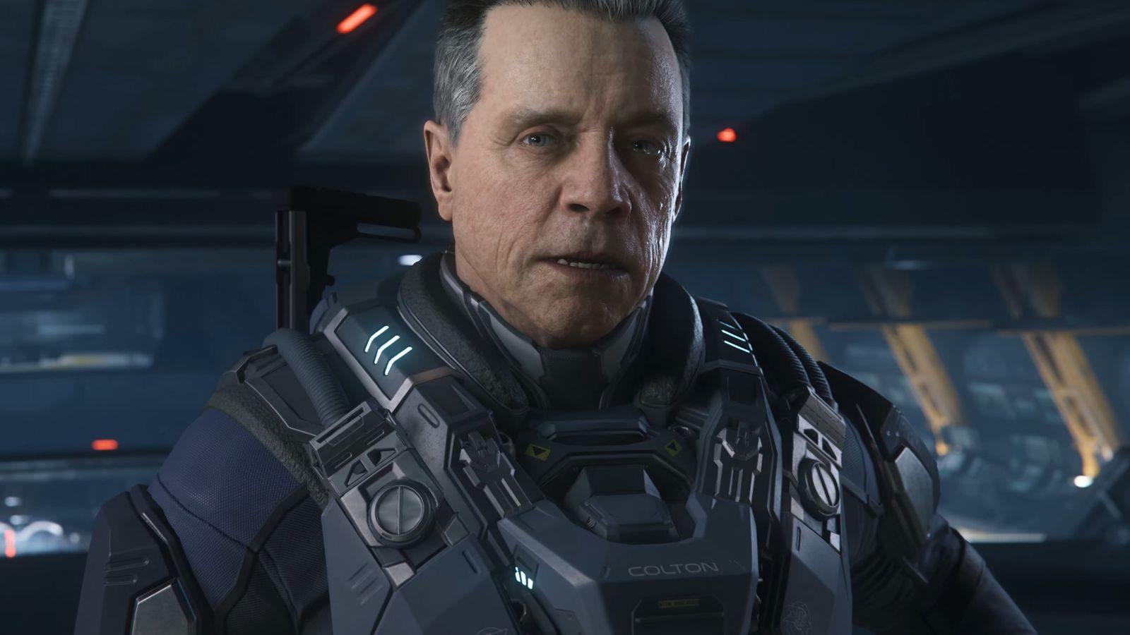 Mark Hamill digitális mása Steve Old Man Colton szerepében a Squadron 42 játékban