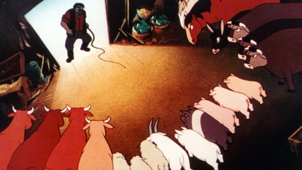 Az Állatfarm 4K-felújítása egy régi kérdést is előhoz: kié valójában Orwell története? Jelenet az 1954-es Állatfarm animációs filmből