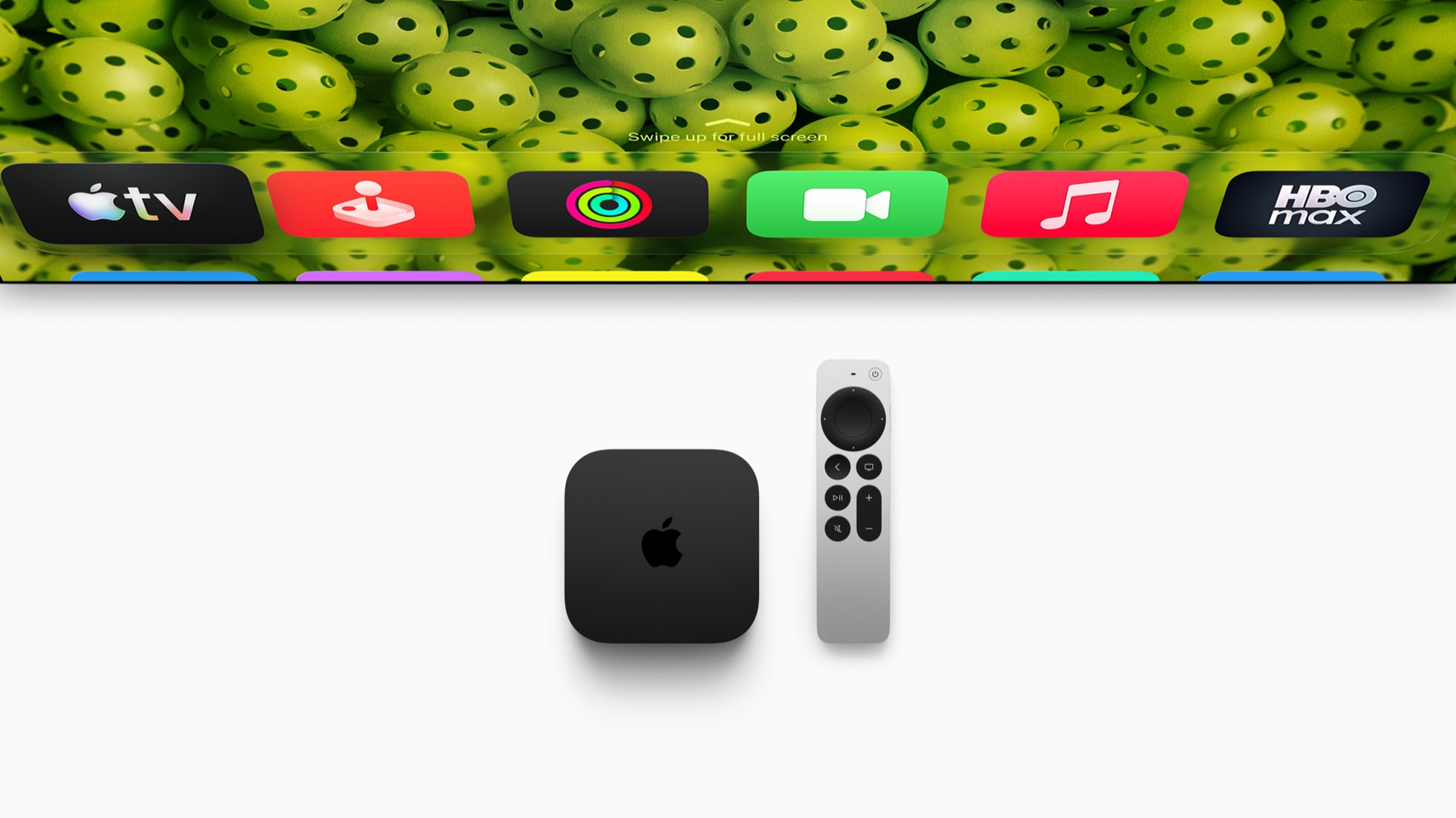 A negyedik generációs Apple TV 4K készülék és az új Siri Remote távirányító.